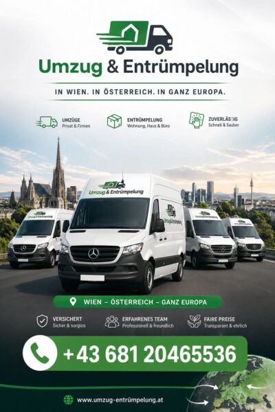 Umzug, Entrümpelung & Transport in Wien – ab 25 € netto/Stunde