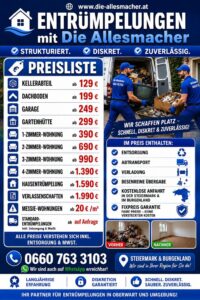 Entrümpelung zum Fixpreis in der Steiermark & im Burgenland