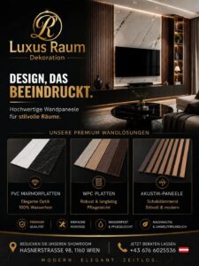 Luxus Raum Wien – Premium-Wandpaneele in Marmor-, Holz- und Akustikoptik