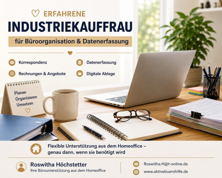 Aktive Bürohilfe – Onlineassistenz und Büroservice aus dem Homeoffice
