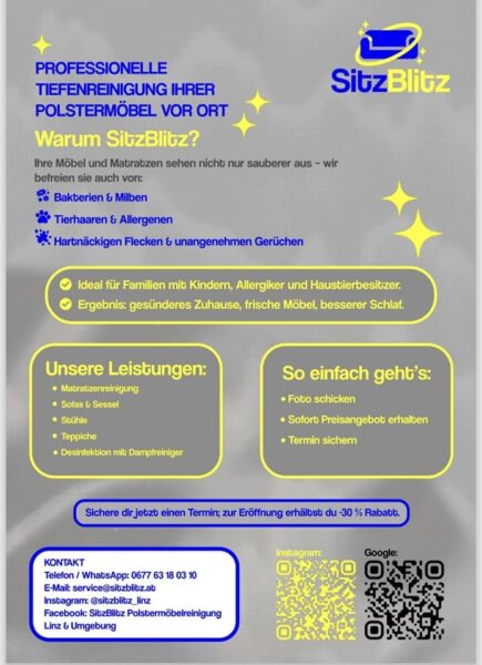 Polstermöbel- und Teppichreinigung in Linz