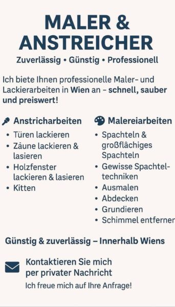 Maler- und Lackierarbeiten in Wien