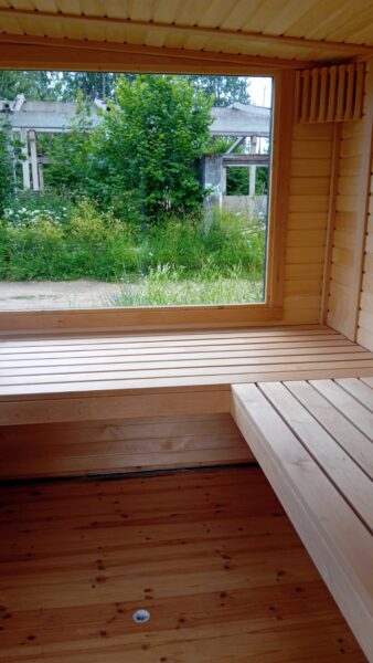 Außensauna 4,0 x 2,5 m mit Harvia Saunaofen 8 kW – inkl. Montage – 12.000 € inkl
