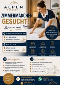 Zimmermädchen / Housekeeping gesucht – Hotels in Tirol