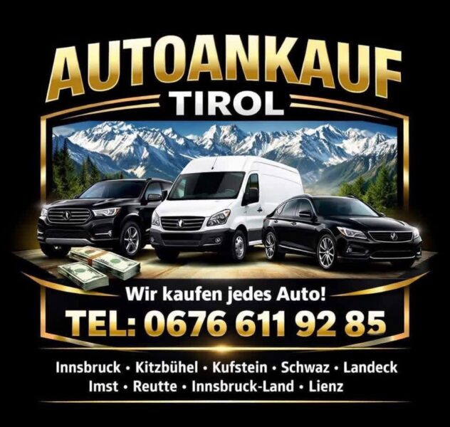 Autoankauf in ganz Tirol für PKW, SUVs und Transporter