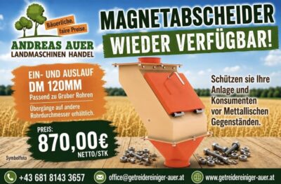 Magnetabscheider DM 120 mm für Getreideanlagen