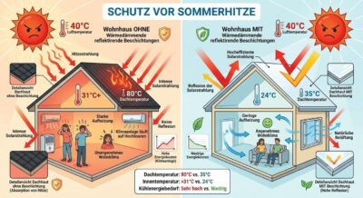Thermoreflektierende Beschichtung für Dach und Fassade