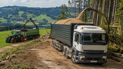 Hackgut, Transporte und Forstwirtschaft in Puchenau
